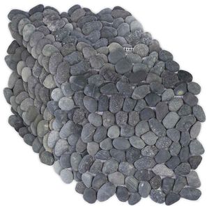 vidaXL Плочки от камъчета Сиво 30 x 30 cm Речни камъчета