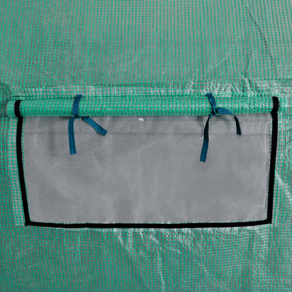 vidaXL Преносима политунелна оранжерия със стоманена рамка, 18 м²