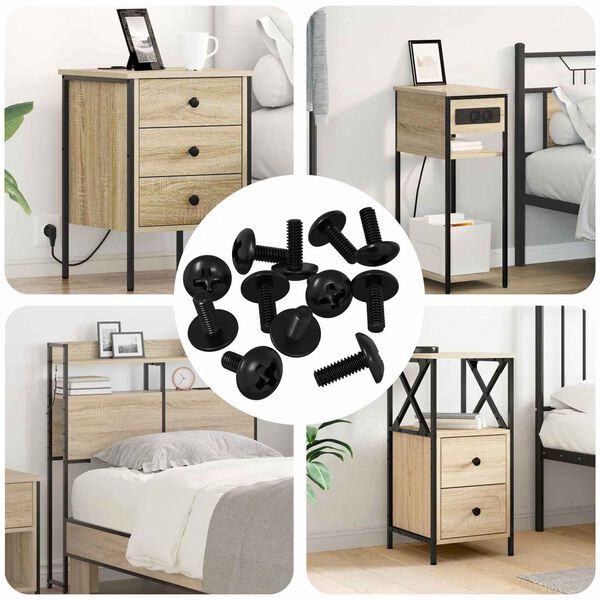 vidaXL Sleeve Винтове 8182 pcs Черно M4 x 10 мм Желязо