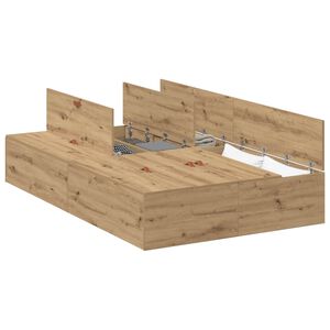 vidaXL Легло с място за съхранение Дъб 120 x 190 cm Инженерно дърво