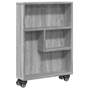 vidaXL Тесен шкаф за съхранение сив сонома 48x13x68 см инженерно дърво
