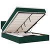 vidaXL Османска легло с матрак и LED, тъмнозелено, 140x200 см, кадифе