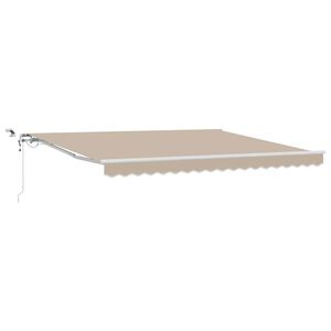 vidaXL Прибираща се тента Бежово 400 &times; 300 cm Полиестер