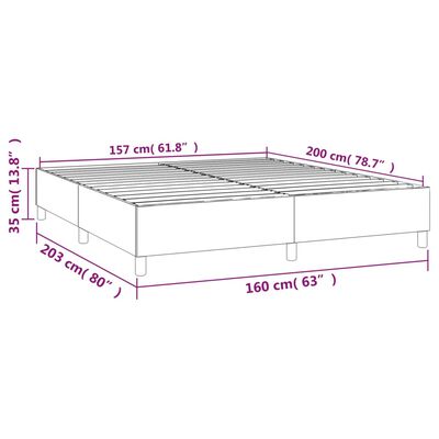 vidaXL Рамка за легло, тъмносиня, 160x200 см, кадифе