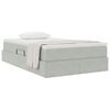vidaXL Легло с място за съхранение и матрак Светлосиво 120 x 190 cm