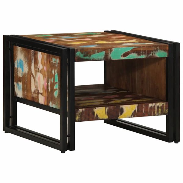 vidaXL Масичка за кафе, 50x50x38 cm, регенерирано дърво масив