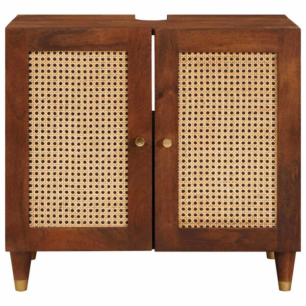 vidaXL Шкаф за мивка с рафт Кафяво 62 x 33 x 58 см Инженерно дърво