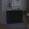 vidaXL LED конзолна маса Черния дъб 90 х 32 х 75 см Инженерно дърво