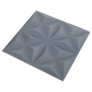 vidaXL Стенни панели 24 pcs Оригами Сив 50 x 50 cm XPS Пяна