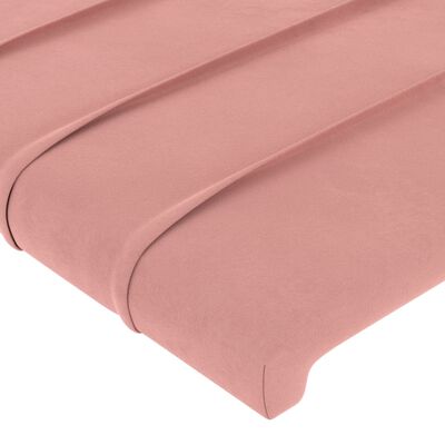 vidaXL Горна табла за легло с уши, розова, 203x16x118/128 см, кадифе