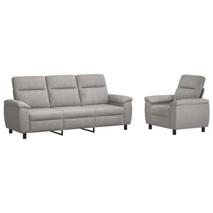 vidaXL Комплект дивани 2 pcs Облачно сиво Текстил