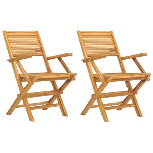 vidaXL Сгъваеми столове 2 бр. 55x62x90 см Масивно тиково дърво