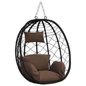 vidaXL Висящ стол яйце полиратан 91,5 x 54,5 x 107 см Кафе