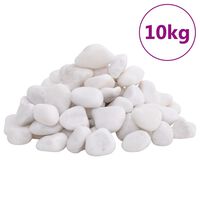 vidaXL Полирани камъчета 10 кг бели 2-5 см