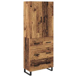 vidaXL Висок шкаф 2 бр. Старо дърво 69,5 x 34 x 180 см