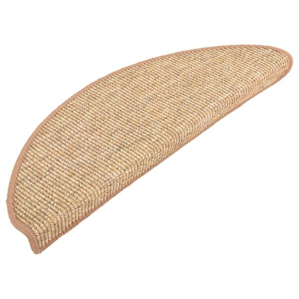 vidaXL Изтривалки за стълби, 15 бр., 65x21x4 см, светлокафяви, полукръгли, големи