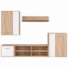 vidaXL Комплект ТВ шкаф 5 pcs Бяло и Сонома дъб Инженерно дърво