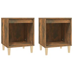 vidaXL Нощни шкафчета 2 бр опушен дъб 40x35x50 см