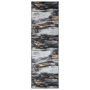 vidaXL Каса за килим LESAKA Черен и златен 50 x 100 cm Диамантен велур