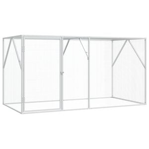 vidaXL Клетка за птици Сребристо 208 x 102 x 108 см