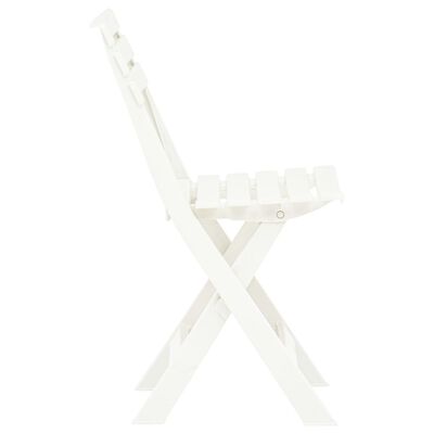 vidaXL Сгъваеми градински столове, 2 бр, пластмаса, бели