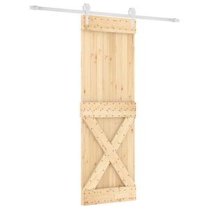 vidaXL Преплъзваща се врата 70 x 210 cm Естествено и бяло