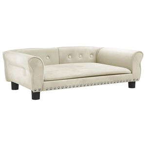 vidaXL Кучешко легло кремаво 95x55x30 см кадифе