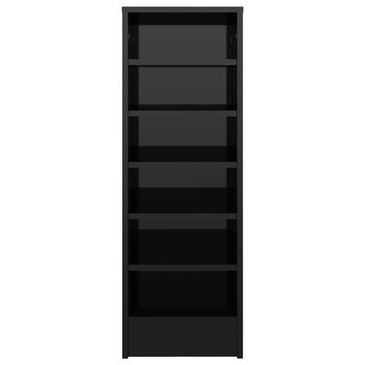 vidaXL Шкаф за обувки, черен гланц, 31,5x35x90 см, ПДЧ