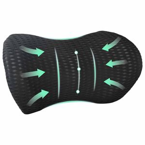 vidaXL Възглавница за гръб Черен Мемори пяна 46 x 24 x 11 см