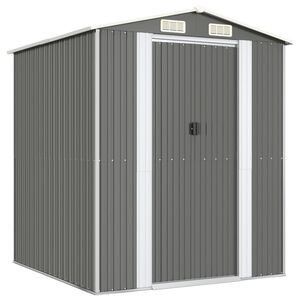 vidaXL Градинска барака светлосива 192x191x223 см поцинкована стомана
