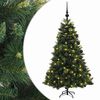 vidaXL Изкуствена коледна елха с топки 120 см 150 LED светодиода