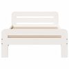 vidaXL Рамка за легло без матрак, бял, 75x190 см, борово дърво масив
