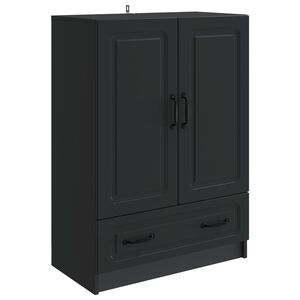 vidaXL Служебен шкаф Черно 66 x 34,5 x 92 см Инженерна дървесина