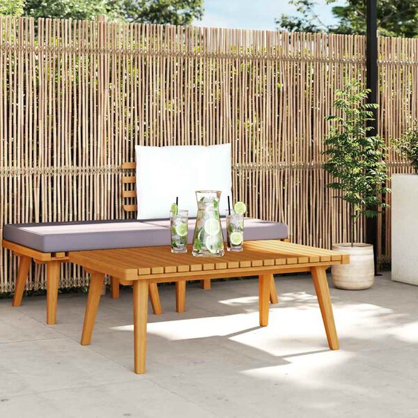 vidaXL Градинска кафе маса, 90x55x35 см, акация масив