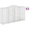 vidaXL Габионни кошници арка 2 бр 300x50x160/180 см поцинковано желязо