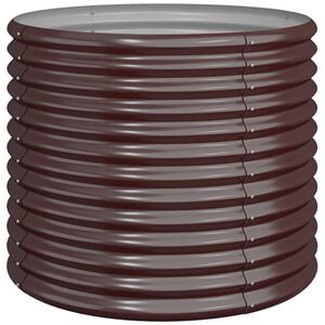 vidaXL Градински плантер поцинкована стомана 80x80x68 см кафяв