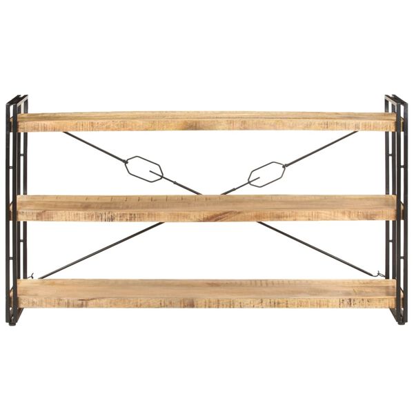 vidaXL Библиотека с 3 рафта, 140x30x80 см, манго масив