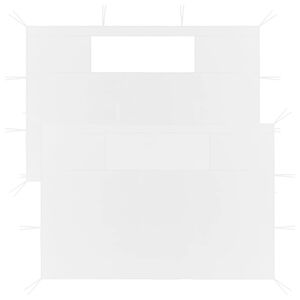 vidaXL Стени за шатри с прозорци, 2 бр, бели