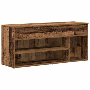 vidaXL Пейка за обувки, старо дърво, 102x30,5x45 см, инженерно дърво
