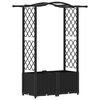 vidaXL Повдигнато легло с решетка и покривка Черно 125 x 40 x 138 см