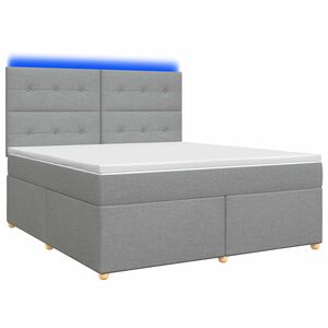 vidaXL Континентално легло с матрак Светлосиво 140 x 190 cm Текстил