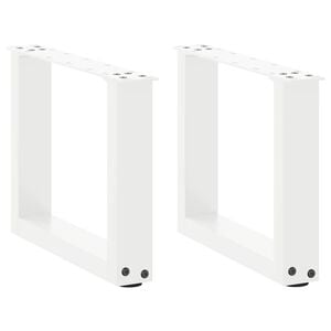 vidaXL Крака за масичка за кафе, U-образни, 2 бр., бели, 40 x (30-31) см, стомана