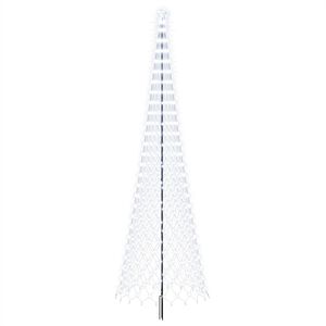 vidaXL LED Коледна Елха 500 см 550 LED светодиода Студено бяло Желязо