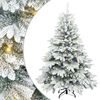 vidaXL С изкуствено коледно дърво с поставка Бяло 150 cm PE и PVC