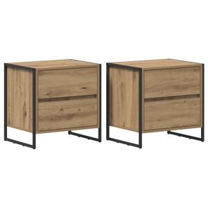 vidaXL Нощно шкафче 2 бр. Дъб артизан 50 x 39.5 x 50 см