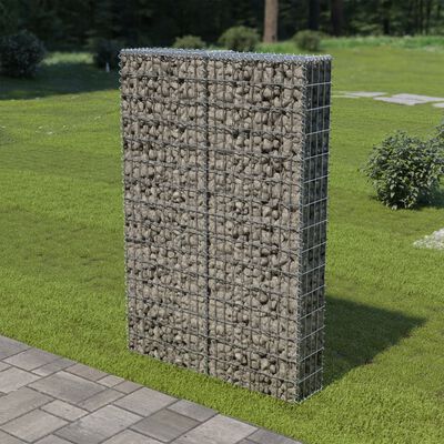 vidaXL Габионна стена с капаци, поцинкована стомана, 100х20х150 см