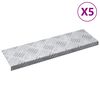 vidaXL Стъпало Правоъгълна 5 pcs Сребрист 60 x 18 x 2,5 см Алуминий