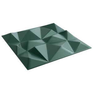 vidaXL Стенни панели 12 pcs Диамант Зелен 50 x 50 cm XPS Пяна