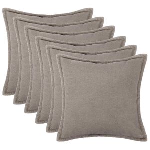 vidaXL Калъфка за възглавница 6 pcs HOUTEN Светлосиво 30 x 30 cm Букле