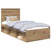 vidaXL Рамка за легло Дъб Артизан 90 x 200 cm Солидно борово дърво